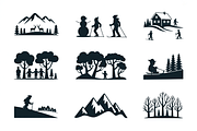 winter landscape snowman silhouettes, an Illustration by Amazin_art (Thumbnail 5 of 7)