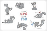 Cartoon cats illustrations, an Animal Illustration by Olga Proz (Thumbnail 2 of 3)
