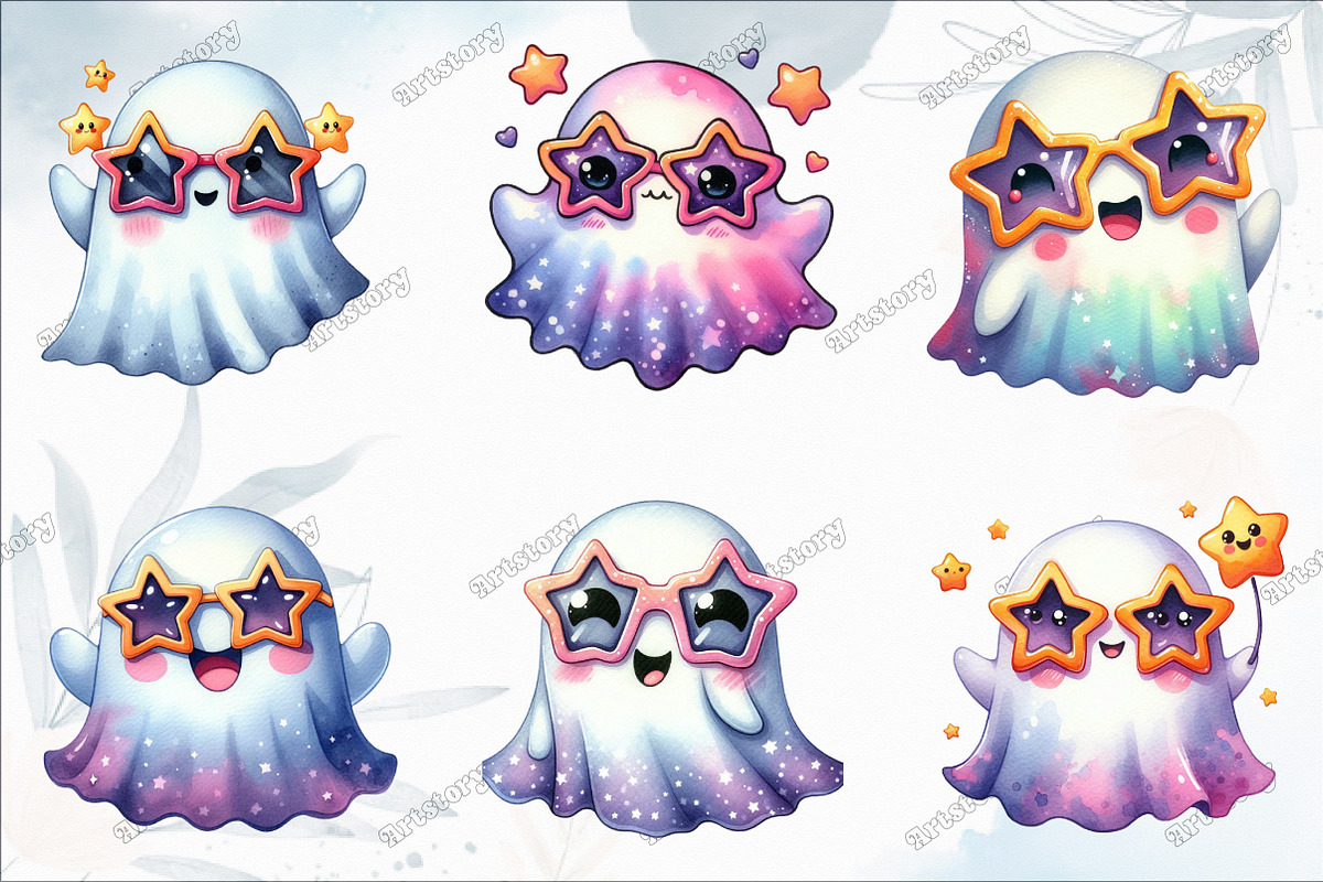 Halloween Cute Ghost Collection, an Illustration by designcity5 (Photo 2 of 5)