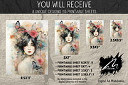 Girl and Butterflies, Collage Papers, a Person Illustration by Digital Art Mahdiseño (Thumbnail 2 of 9)