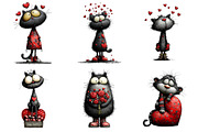Valentines Whimsical Cat Clipart, a Graphic by CitraGraphics (Thumbnail 5 of 5)