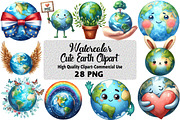 Cute Earth Clipart Sublimation, an Illustration by Daily.Designs (Thumbnail 1 of 5)