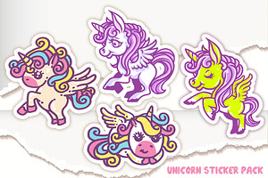 CUTE UNICORN VECTOR DESIGN BUNDLE