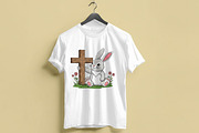 Easter Bunny with Cross Clipart Set, a Graphic by T-shirt Pond (Thumbnail 3 of 10)