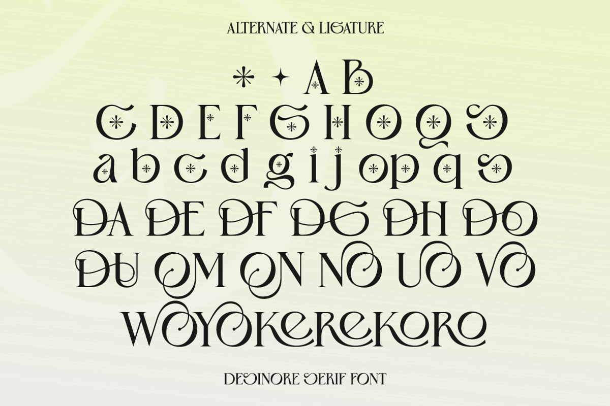 Desinore – Elegant Luxury Serif Font, a Serif Font by kangfont Studio (Photo 5 of 9)