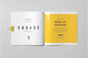 Angled Open Square Brochure Mockup, an Advertising Mockup by DesignRushMarket