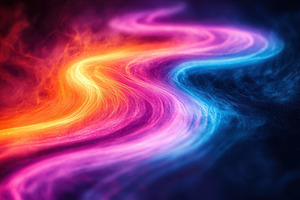 Colorful abstract wave pattern flowi, a Photo by Tanuart