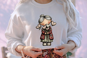 Whimsical Grandma Holding Heart Clip, an Illustration by designcity5 (Thumbnail 5 of 5)