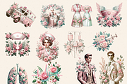 VINTAGE BLUSH PINK MEDICAL CLIPART, an Object Illustration by Daring Digies (Thumbnail 3 of 8)