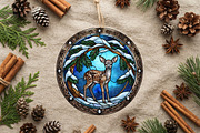Stained Glass Fawn Ornament Art, a Transportation Illustration by CrexoraLab (Thumbnail 2 of 3)