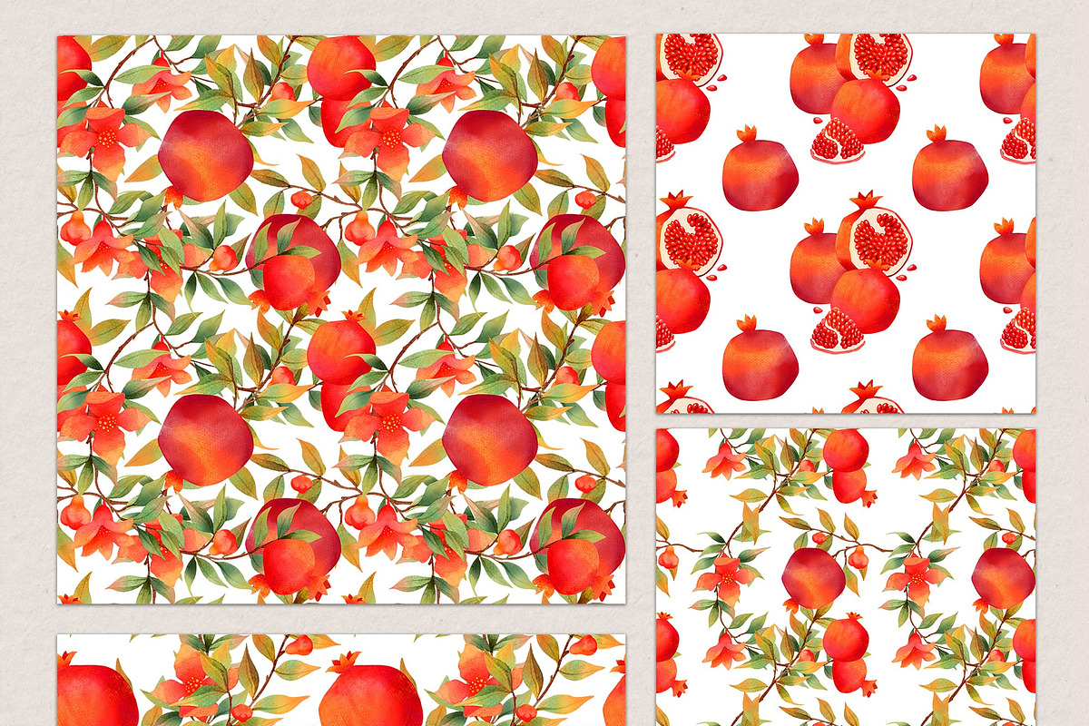 Watercolor Pomegranate clipart, a Decorative Illustration by LukaJreym (Photo 10 of 10)