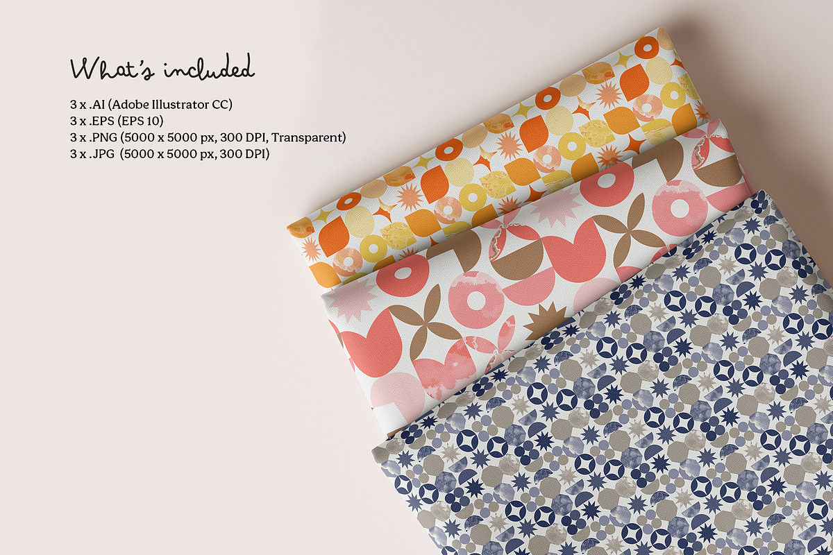 Retro mosaic seamless pattern set, a Pattern Graphic by Momosama Studio (Photo 5 of 5)