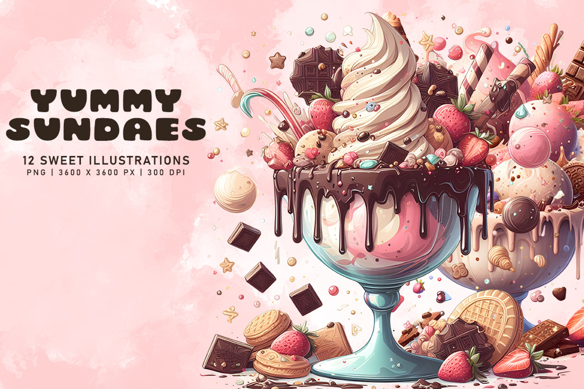 Yummy Sundaes, a Food Illustration by Digital Art Creations (Photo 1 of 9)