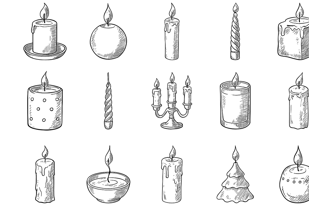 Decorative Candle Icons Set, an Object Graphic by nikagraphic (Photo 3 of 3)