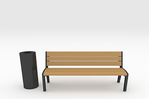 3D Model Bench Park 31