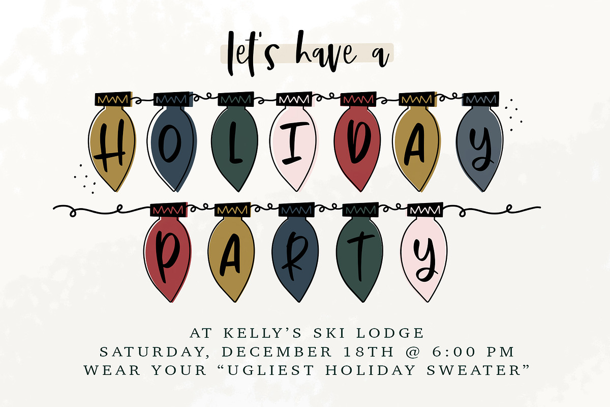 Christmas Lights - A Holiday Font, a Font by Dansie Design (Photo 2 of 10)
