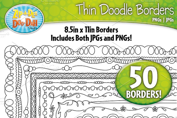 Thin Doodle Frame Borders Set 2 preview 2