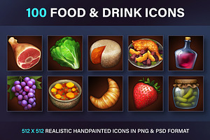 Food Drink Vegetable And Fruit Icons