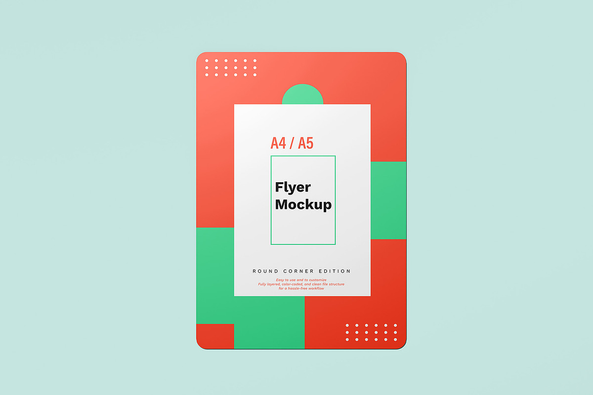 A4 / A5 Round Corner Flyer Mockup, an Advertising Mockup by Illusiongraphic (Photo 4 of 19)