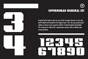Superhuman Numeral Set, a Sans Serif Font by Port Design Company (Thumbnail 1 of 6)