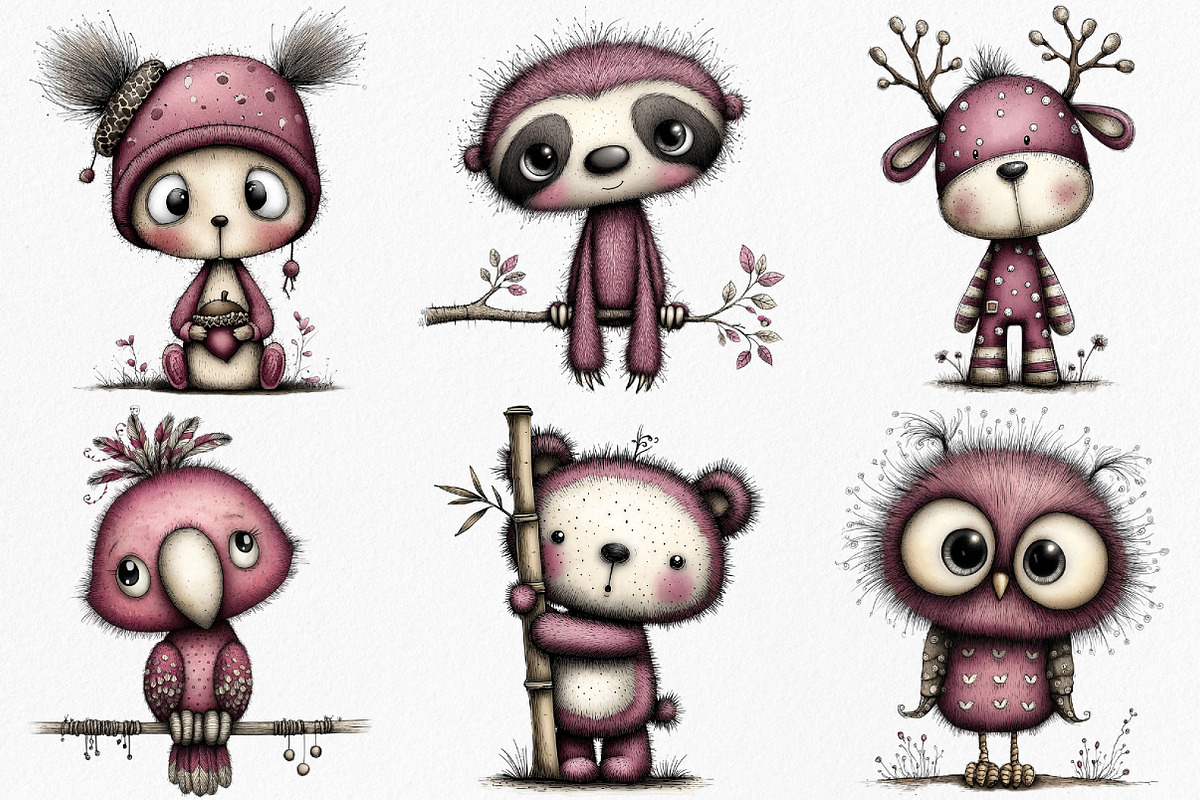 Whimsical Baby Animal Clipart Bundle, an Illustration by Canvas Craft (Photo 4 of 7)