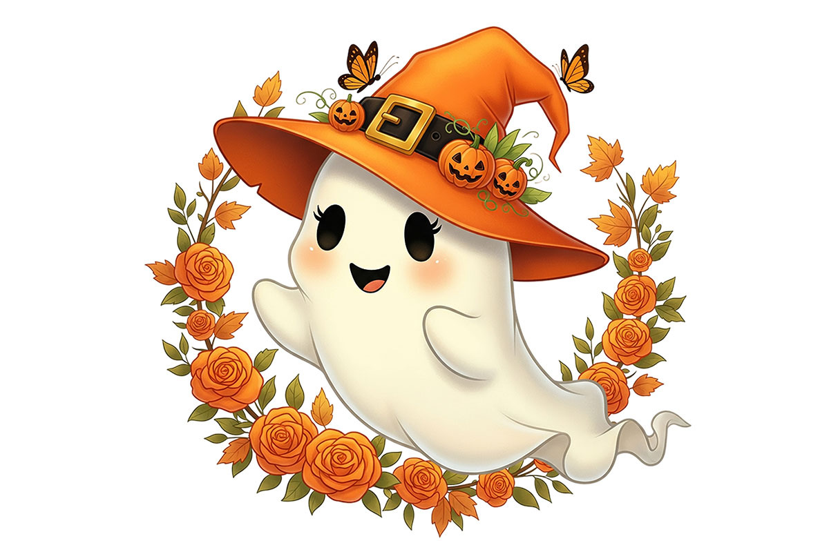 Halloween Ghost Cute Clipart, an Object Graphic by Pixxel_Studio (Photo 2 of 4)