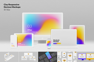 Clay Responsive Devices Mockups, an iPhone Mockup by Mockupdaddy