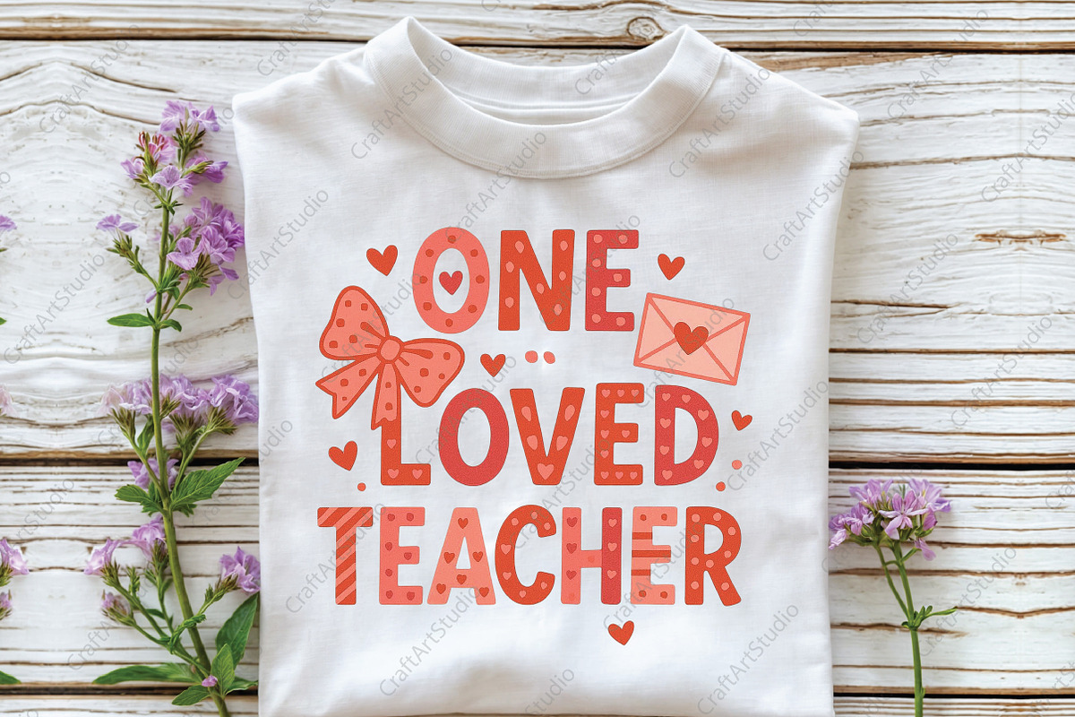 One Loved Teacher Valentine PNG, an Illustration by CraftArtStudio (Photo 2 of 4)