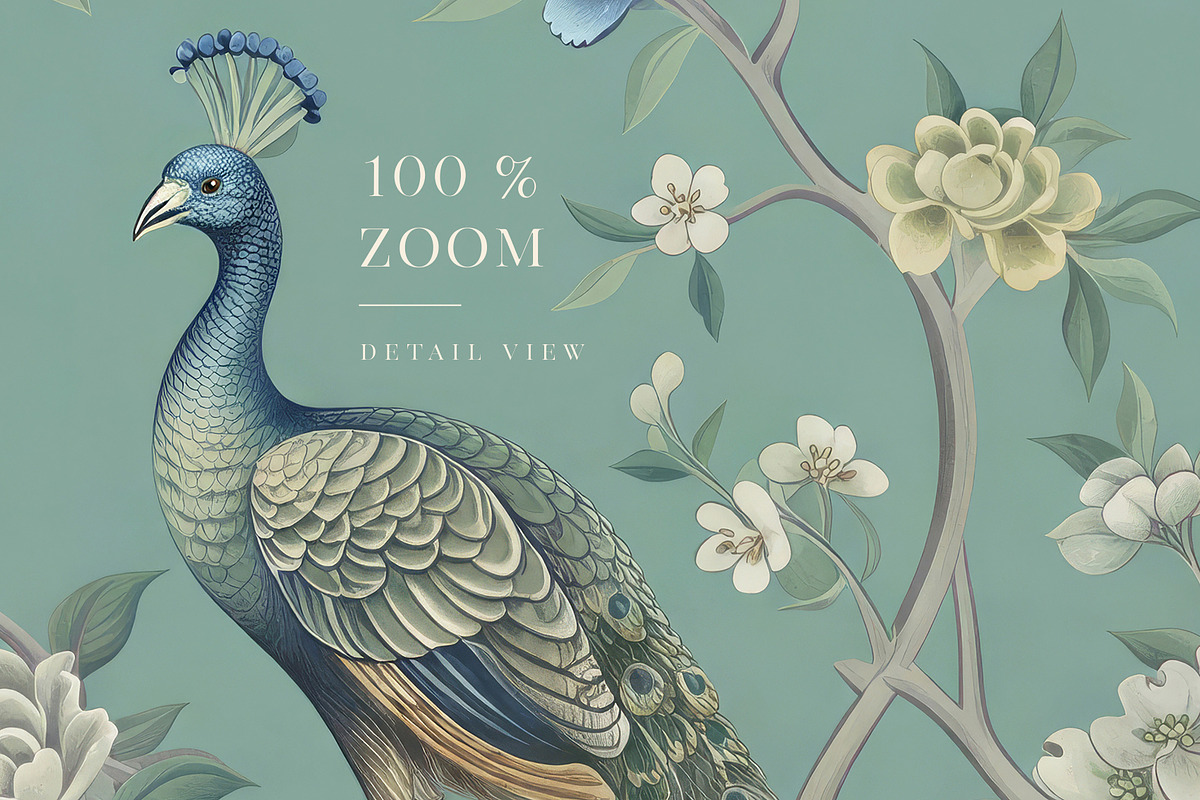 Sage Green Chinoiserie Wallpaper, a Wallpaper Graphic by by creative paper (Photo 3 of 20)