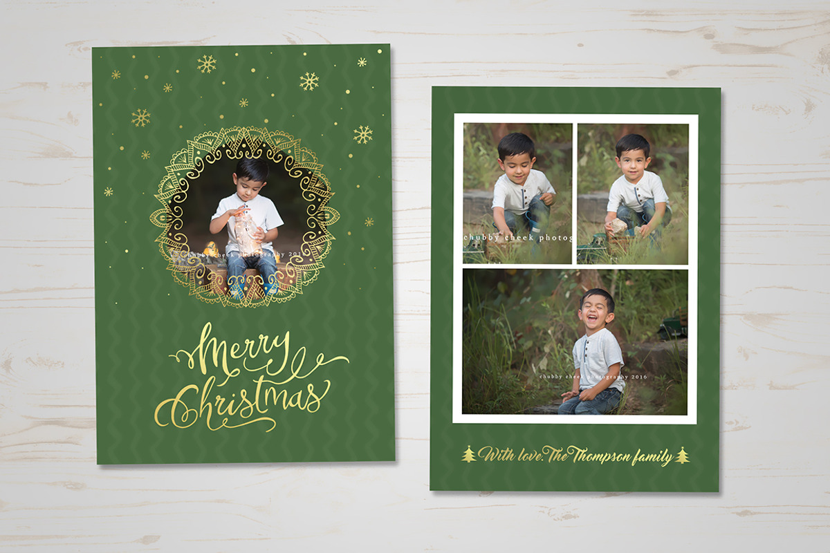 Christmas Card Template, a Card Template by TheSeventhDesire
