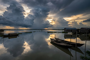 Flooded delta plains with reflection, a Nature Photo by nandinigraphics