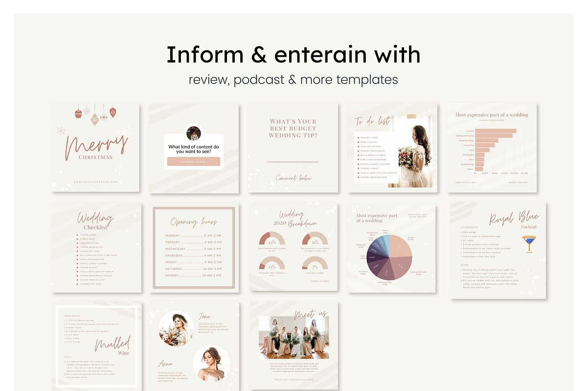 Wedding Instagram Feed Templates, a Social Media Template by Cultive Creative (Photo 13 of 13)