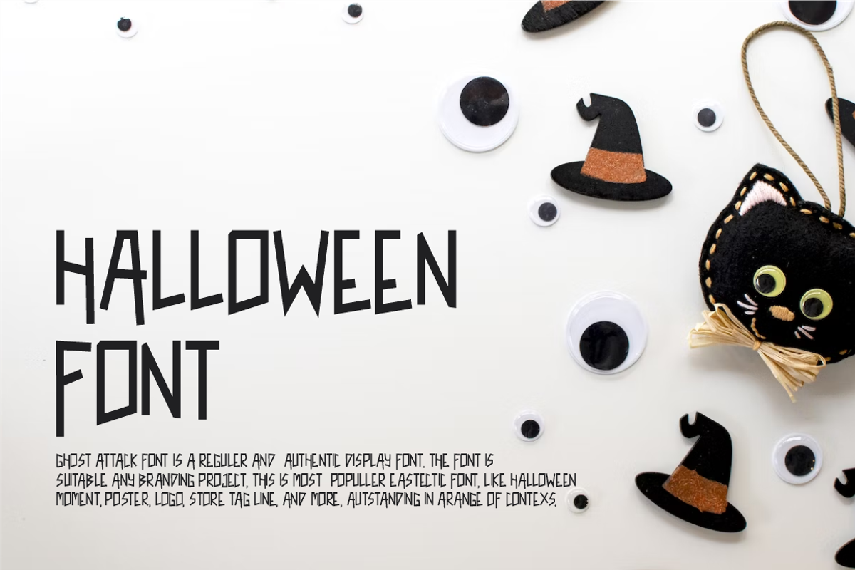 Ghost Attack - Halloween Font, a Handwritten Font by QR Design Studio (Photo 2 of 7)