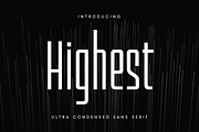 Highest - Ultra Condensed Sans Serif, a Sans Serif Font by Hamz Studio (Thumbnail 1 of 16)
