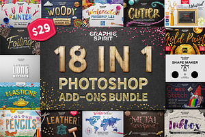 18 IN 1 Photoshop Bundle SALE, a Layer Style Add-On by Graphic Spirit