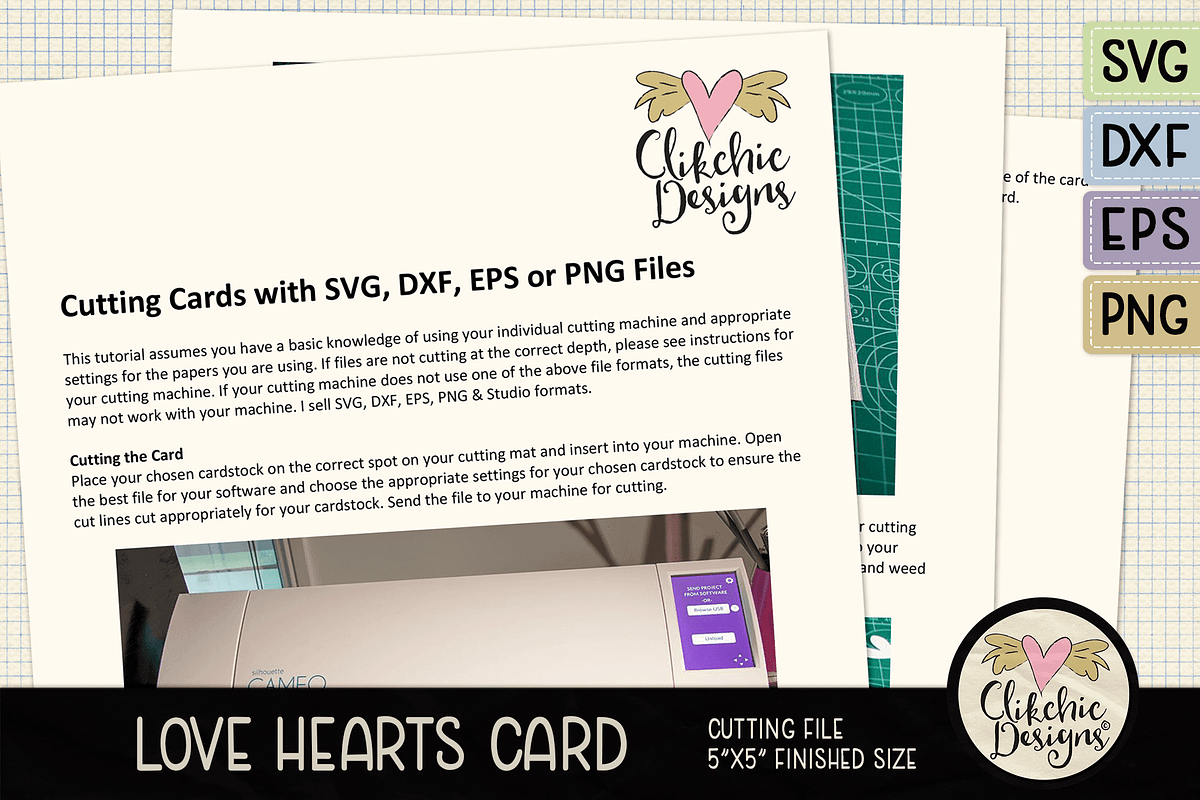 Love Hearts Card SVG Cutting File, an Invitation Template by Clikchic Designs (Photo 5 of 5)