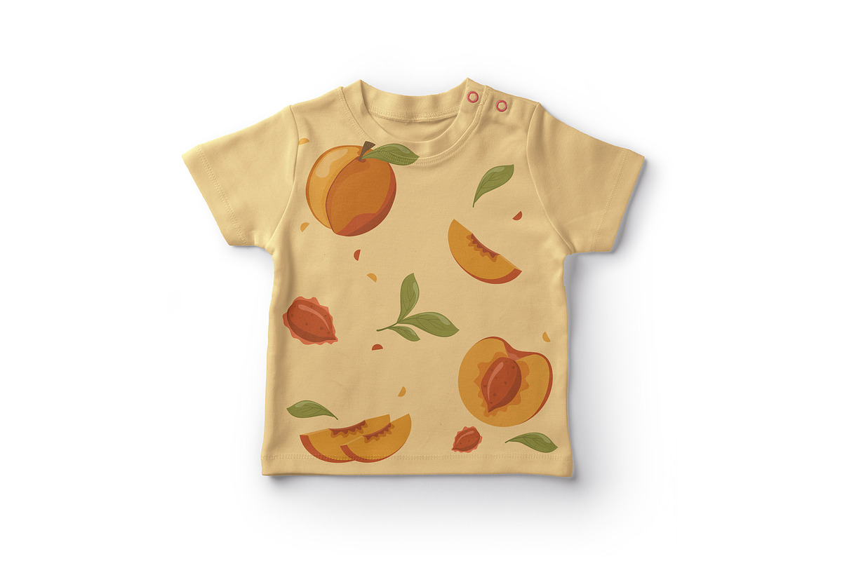 Peach Party Clipart Set Summer Fruit, a Food Illustration by Vaniuta_Art (Photo 3 of 3)
