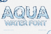 Aqua - Realistic Water Font, a Font by AndrewPixelType (Thumbnail 1 of 7)