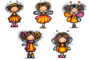 Whimsical Bee Girl Clipart, an Illustration by Dream Creation (Thumbnail 6 of 7)