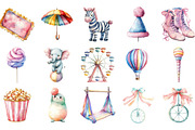 Pastel Circus Clipart, an Illustration by Designking (Thumbnail 3 of 5)