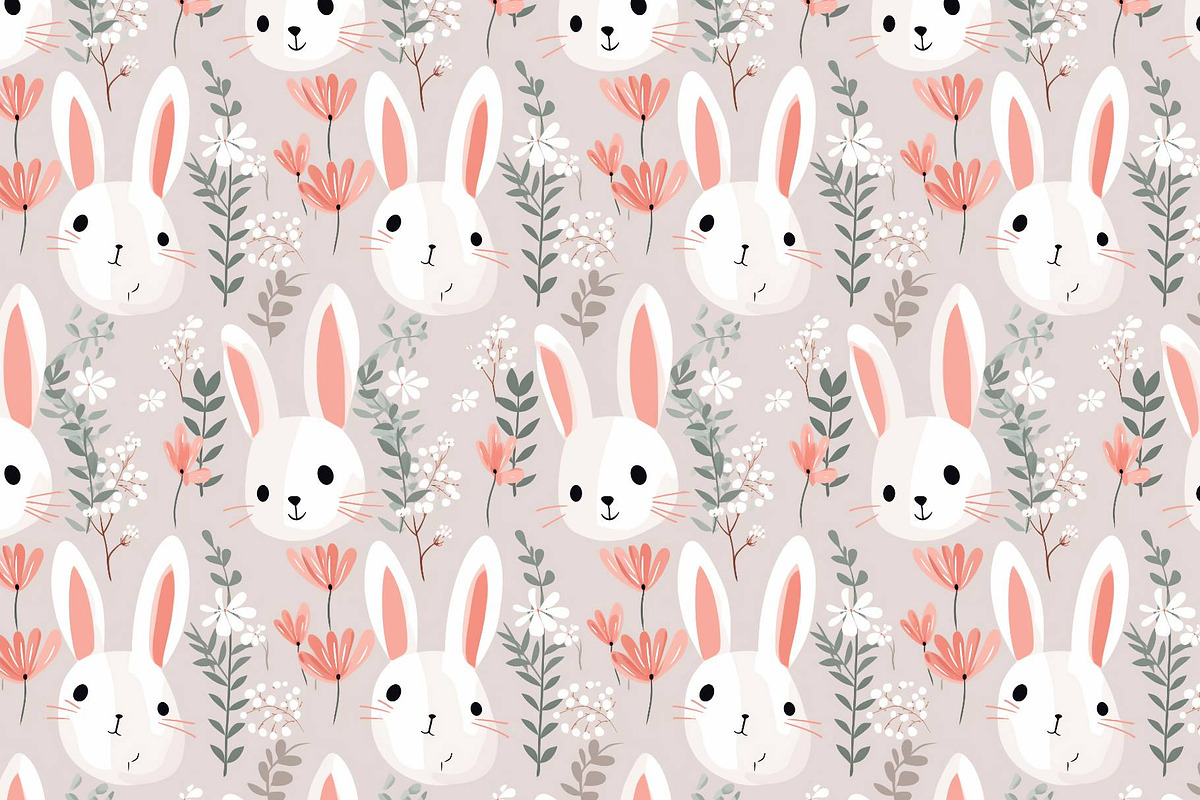 Cute rabbit pattern, a Pattern Graphic by AlexandraTret (Photo 2 of 4)