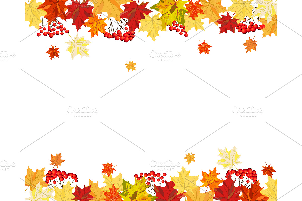 Autumn Leaves Border Set, a Decorative Illustration by Pavel Vectors (Photo 8 of 8)
