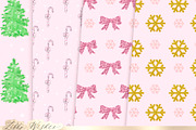 Christmas pink patterns, a Pattern Graphic by Libby Wishes (Thumbnail 2 of 4)