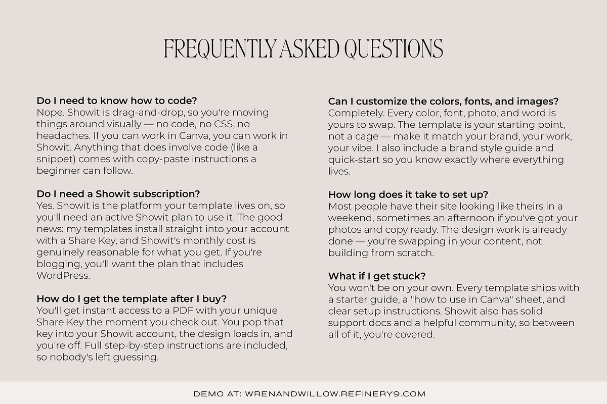 Wren & Willow | Showit Template, an App Template by Refinery Nine Co. (Photo 6 of 7)