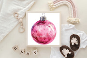 Silver Pink Christmas Clipart, an Illustration by CraftArtStudio (Thumbnail 6 of 6)