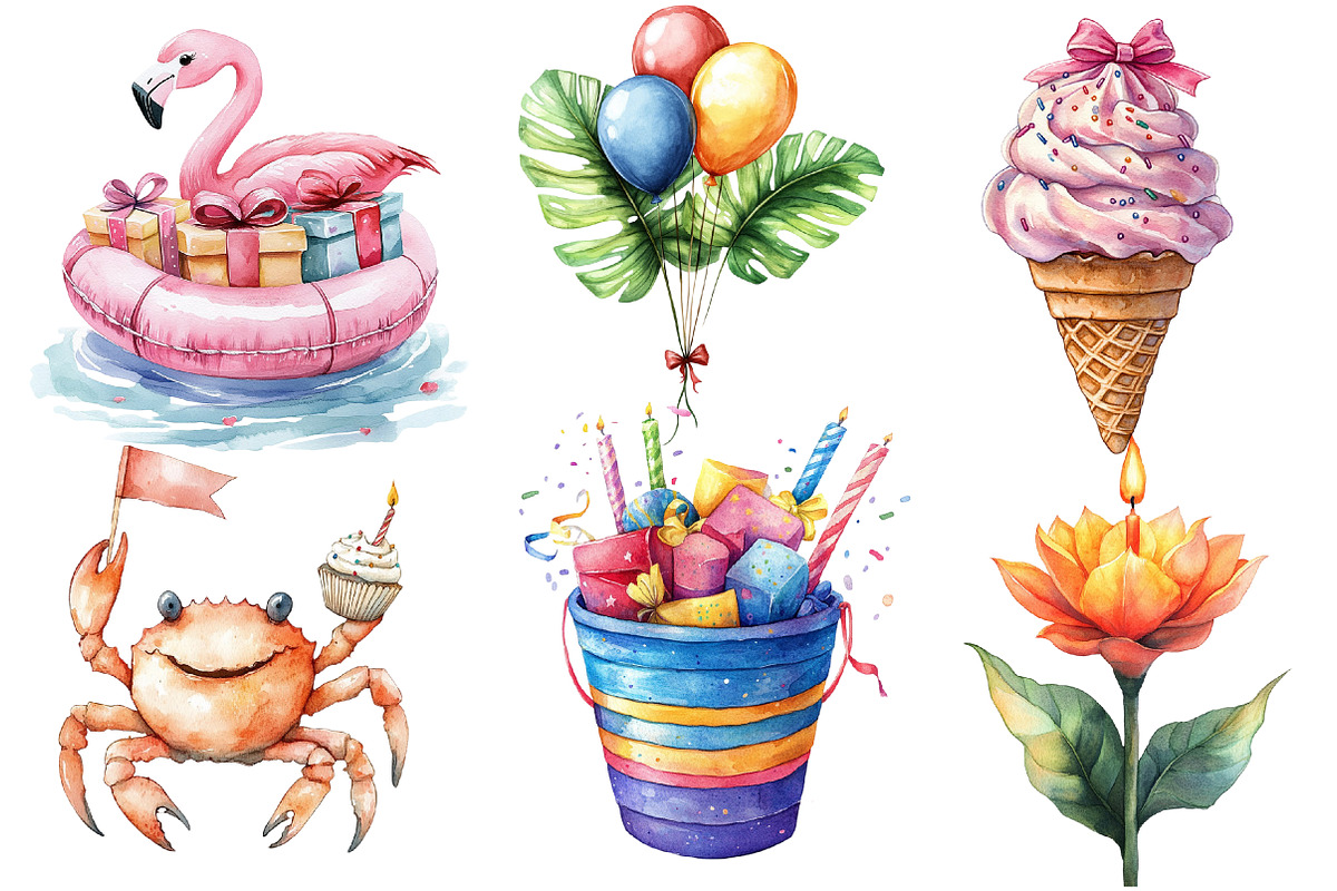Summer Party Clipart, an Illustration by Designworld (Photo 2 of 6)