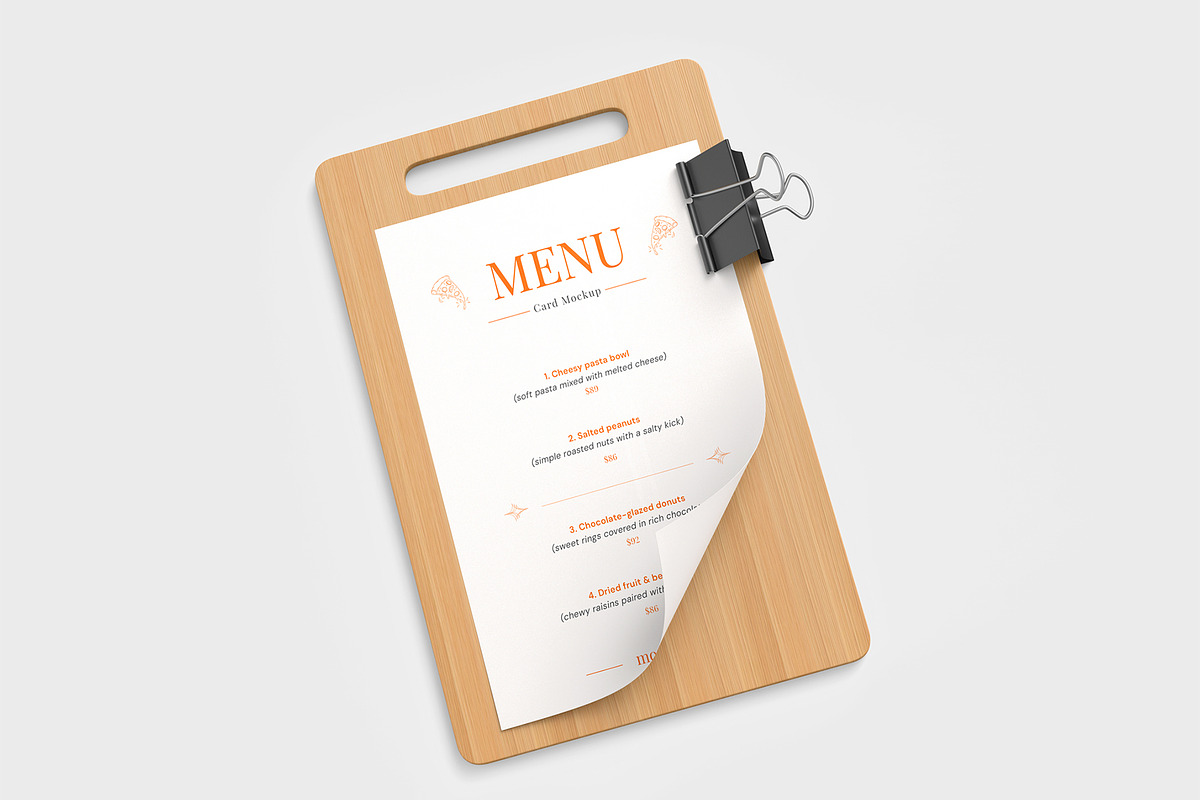 Clipboard Menu Card Mockup Bundle, an Advertising Mockup by graphypix (Photo 10 of 11)