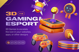 3D Online Gaming E-Sport Icon Pack