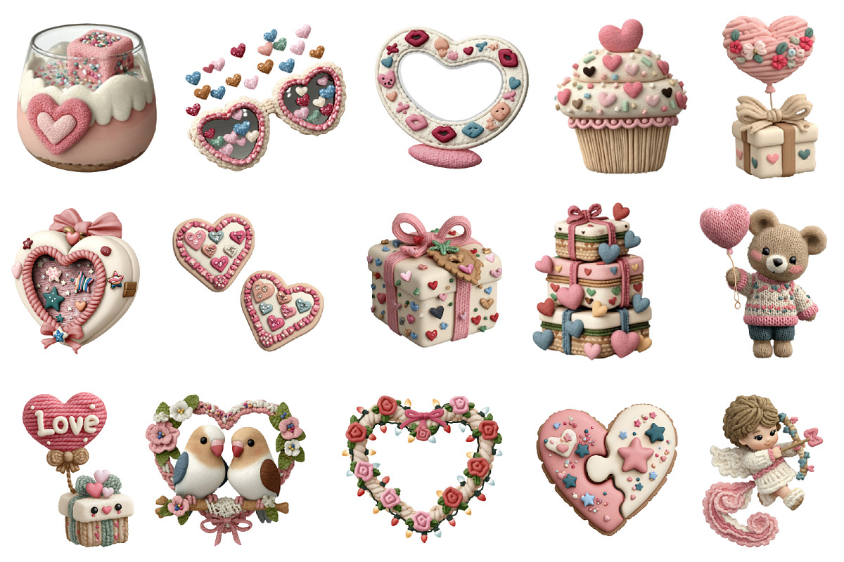Whimsical Valentine's Day Clipart, an Illustration by designcity5 (Photo 2 of 5)