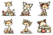 Whimsical Easter fox clipart, an Illustration by CreationArt (Thumbnail 2 of 7)